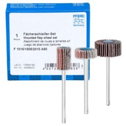 Kit de roues à lamelles PFERD corindon A 80 diamètre 10x15mm, diamètre 15x5mm et diamètre 20x10mm diamètre de la tige 3mm pour le ponçage fin et la fi (44498031)