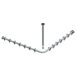 Keuco Ensemble tringle à rideau de douche Plan chromé, pour douche 80x80 cm (14936010800)