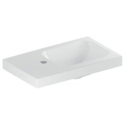 Geberit Lavabo iCon Light 53x31cm, HL L, sans trop-plein, avec plage, blanc K-Tect (501833002)