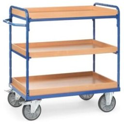 fetra Chariot à plateaux 8120 avec bacs - charge max. 500kg Pneus TPE (8120)