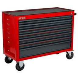 Servante d'atelier XXL STIER, non garnie - vide, chariot à outils, armoire roulante, avec rails de tiroir montés sur roulements à billes, 7 tiroirs, charge max.300kg (904436)