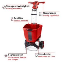 Einhell Chariot épandeur sans fil GE-SR 18/22 Li-Solo sans batterie ni chargeur (3415430)