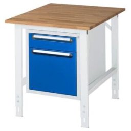 Rau Table de travail Tom réglable en hauteur KM05, L750xP1000xH760-1080mm, plateau B-25mm (06-625B10-07-KM05.11)