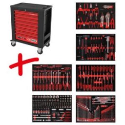 Composition pour servante d’atelier Performanceplus P15 avec 271 outils pour 6 tiroirs KS Tools (815.6271)