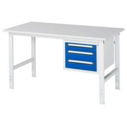Rau Table de travail Tom réglable en hauteur KM04, L1500xP800xH760-1080mm, plateau M 22mm (06-625M80-15-KM04.11)