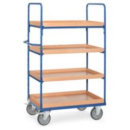 fetra Chariot à plateaux 8322 avec bacs - charge max. 600kg Pneus TPE (8322)