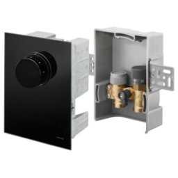 Oventrop Régulateur de température Unibox TQ-RTL verre trempé noir, pour pièce et retour (1022781)