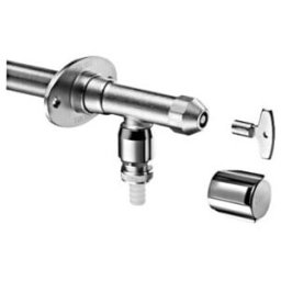 Kit de robinetterie murale extérieure Schell POLAR II Set antigel avec diffuseur tubulaire, chromé mat (039980399)