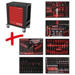 Composition pour servante d’atelier Performanceplus P15 avec 423 outils pour 6 tiroirs KS Tools (815.6423)