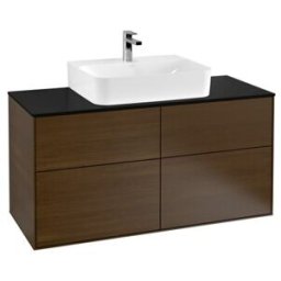 V&B; Meuble sous lavabo Éclairage mural Finion 120x60,3 cm, placage noyer bleu m ; Villeroy & Boch (G13200GN)