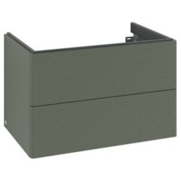 V&B; Meuble sous-lavabo Antao 79x50x50 cm, éclairage tiroir, façade structurée, lea gre. m Lac ; Villeroy & Boch (L04100HL)
