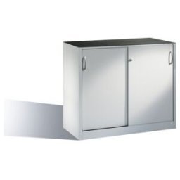 C + P Möbelsysteme Armoire à outils C+P avec portes coulissantes, 1 tablette à l'intérieur, H1000xL1200xP500mm à l'avant corps gris clair gris clair gris clair ; C + P M (2056-09 S10072)