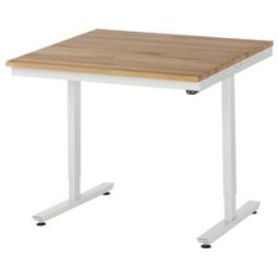 Table de travail adlatus RAU 150 réglable en hauteur électriquement Plateau en hêtre massif 1000 mm x 1000 mm (08-AT-100-100-B)
