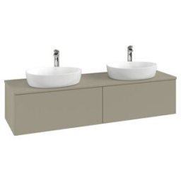 V&B; Meuble sous lavabo avec structure de façade, éclairage Antao 160x50cm, HL, WBP Lac, st. Gr m Lac ; Villeroy & Boch (L39150HK)