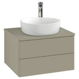 V&B; Meuble sous-lavabo avec structure de façade - Éclairage Antao 60x36x50cm, HL, WBP Lac, gris pierre m Lac ; Villeroy & Boch (L18150HK)