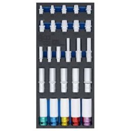BGS technic BGS Insert de servante d’atelier 1/3 : Douilles, six pans, longue 11 – 22 mm profil E, E10 - E22 6,3 mm (1/4