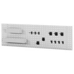 Tôle perforée Rau pour montage mural avec boîte de rangement et kit crochet LxPxH 750x15x450mm (09-L0750-01.12)