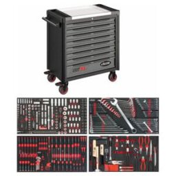 VIGOR Servante d'atelier séries XL plateau de travail en acier inoxydable avec assortiment (V4481-X/375)