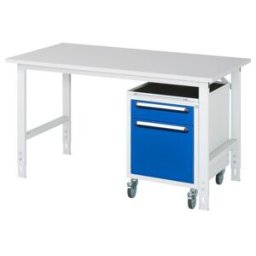 Rau Table de travail Tom réglable en hauteur KM08, L1500xP800xH760-1080mm, plateau M 22mm (06-625M80-15-KM08.11)