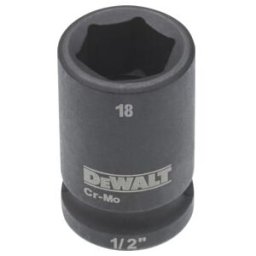 Clé à douille DEWALT courte 18mm 1/2 résistante aux chocs (DT7536-QZ)