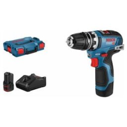 Perceuse-visseuse sans fil BOSCH GSR 12V-35 FC avec 2 batteries Li-Ion 3,0 Ah, 1 adaptateur, L-BOXX (06019H3001)