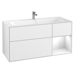 V&B; Meuble sous lavabo Éclairage mural Finion 119,6x59,1 cm, Rg r g w Lac, glo wh. Lac ; Villeroy & Boch (G070GFGF)