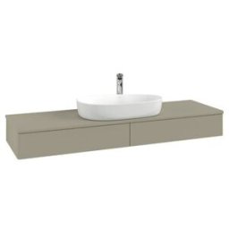 V&B; Meuble sous lavabo avec structure de façade - Éclairage Antao 160x50cm, H I P, WBP Lac, gris mat avec Lac ; Villeroy & Boch (L14150HK)