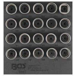 BGS Insert de servante d'atelier 1/6 : Jeu d’outils pour écrous antivol pour Opel (type B) 20 pièces Kraftmann ; BGS technic (9557)