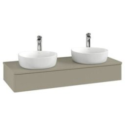 V&B; Meuble sous lavabo sans structure de façade, éclairage Antao 120x19x50cm, H I P, WBP Lac, gris mat Lac ; Villeroy & Boch (L13050HK)