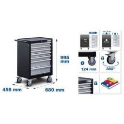 Servante d'atelier BGS 7 tiroirs, avec 129 outils ; BGS technic (6065)