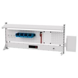 Panneau multifonction rapporté STIER lxH 1 500x650 mm, 1 panneau perforé, 1 tablette, 1 bloc multiprises (903979)