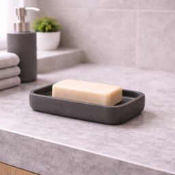 Porte-Savon Gedy En RéSine Mate Gris Anthracite, Collection Ylenia