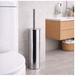 Porte-Brosse Wc Gedy En Acier Inoxydable Chromé Et Touffe De Poils, Collection Tonga Line
