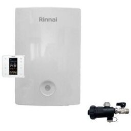 Rinnai Chaudière à Condensation Momiji 29 kW avec Thermostat Wi-Fi GPL Low NOx avec Kit d'Évacuation et Balayeuse à Boue