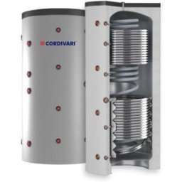 Cordivari Accumulateur de chaleur Eco Combi 3 PDC VB 500 L avec 1 Échangeur Corrugé et 2 Fixes à Isolation Rigide