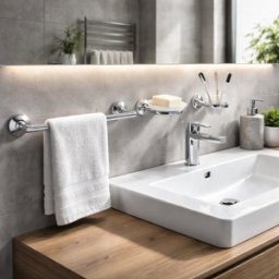 Ensemble De 3 Accessoires De Salle De Bain Muraux Gedy En Acier Inoxydable Chromé, Gamme Genziana