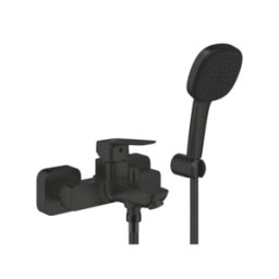 Mitigeur Bain/douche Monocommande Grohe Cubeo Avec Support De Douchette, Noir Mat - 1018142430