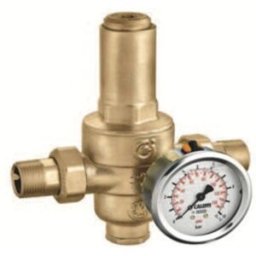 CALEFFI Réducteur de pression de deuxième étape PN 40 avec manomètre raccord 3/4 en acier inoxydable dans un bain de glycérine