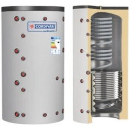 Cordivari Accumulateur de chaleur Eco Combi 2 VB 500 L avec 1 échangeur ondulé et 1 échangeur fixe avec isolation rigide