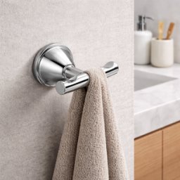 Porte-manteau Double Mural Gedy En Acier Inoxydable Chromé, Gamme Genziana