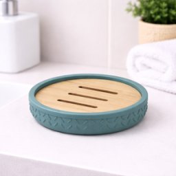Porte-savon Gedy Thea En Bambou Et Résine Verte