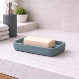 Porte-Savon Gedy En RéSine Bleu Poudré Mat, Collection Ylenia
