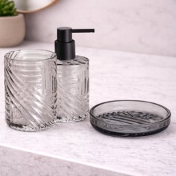Ensemble D'accessoires De Salle De Bain En Verre Transparent 3 Pièces Gedy Corinne Line