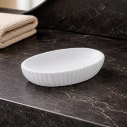 Porte-savon En Céramique Blanche Gedy, Collection Marika
