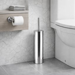 Porte-Brosse Wc Sur Pied Gedy En Acier Inoxydable Chromé, Collection Fern Line