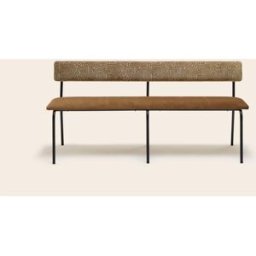 MADURA Banc Ysabeau Klark écru et moutarde doré - JAUNE 120x51xH79 cm