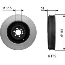 Poulie Damper Gates Tvd1042
