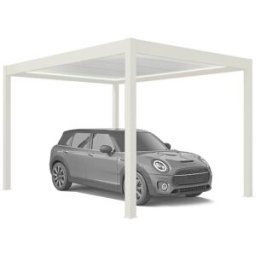 fenetre24.com Carport autoportant blanc avec éclairage LED intégré – Design moderne