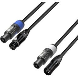 Adam Hall Cables 5 STAR H PCON D 0300 - Câble hybride DMX Neutrik® 3 pôles XLR x powerCON® 3 m - Câbles hybrides DMX, AES/EBU
