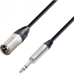 Adam Hall Cables 5 STAR BMV 0300 - Câble Micro Neutrik XLR mâle vers Jack 6,35 mm TRS stéréo 3 m - Câbles symétriques